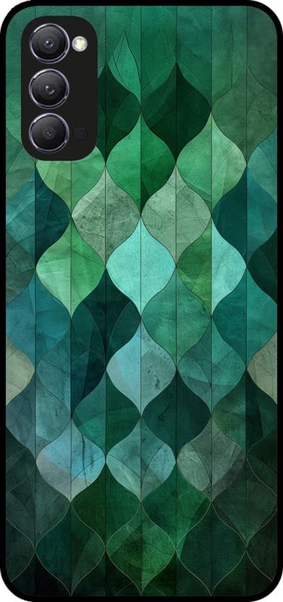 Smartphonica Telefoonhoesje Geschikt voor Oppo Reno4 5G met groene bladeren opdruk - TPU backcover case green leaf design - Groen geschikt voor Oppo Reno4 5G
