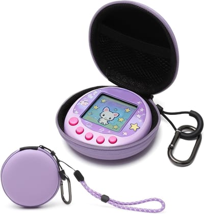 Protectieve Set voor Tamagotchi Paradise met Hard Shell, Lanyard en Halsband - Interactief Speelgoed voor Virtuele Huisdieren in Paars
