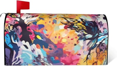 Brievenbushoezen - Brievenbusdecoratie Post - Brievenbus Versieren - Magnetisch Bevestigbaar - 65x53 cm - Abstract Bloemen