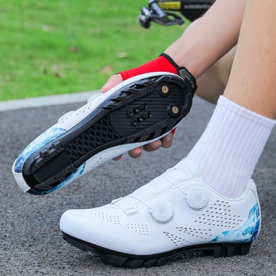 Speed Fietsen Sneaker Heren Racefietsschoenen Cleat Spd Schoenen Fiets Platte Pedalen Schoenen Man Fiets Buiten Schoenen Roze 44