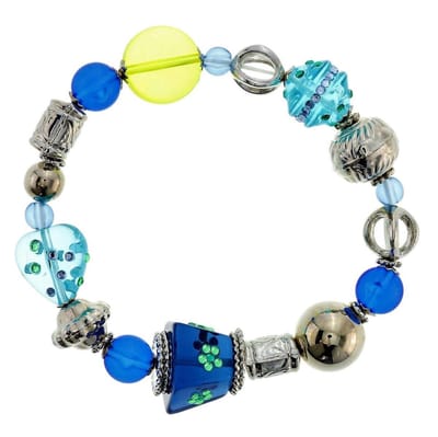 Behave - Armband blauw met glaskralen - Vrolijke zomersieraad