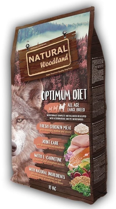 Hondenvoer Natural Woodland - Glutenvrij, Hypoallergeen, Met Vers Kippenvlees - 10kg Large Breed