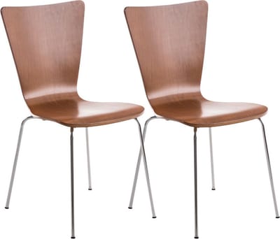 CLP Aaron Set van 2 Bezoekersstoelen bruin