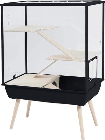 Zolux Knaagdierkooi nevo royal plexiglas zwart