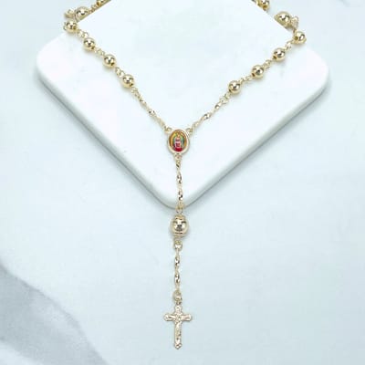 Ketting Rozenkrans medaille Maria Goudkleur