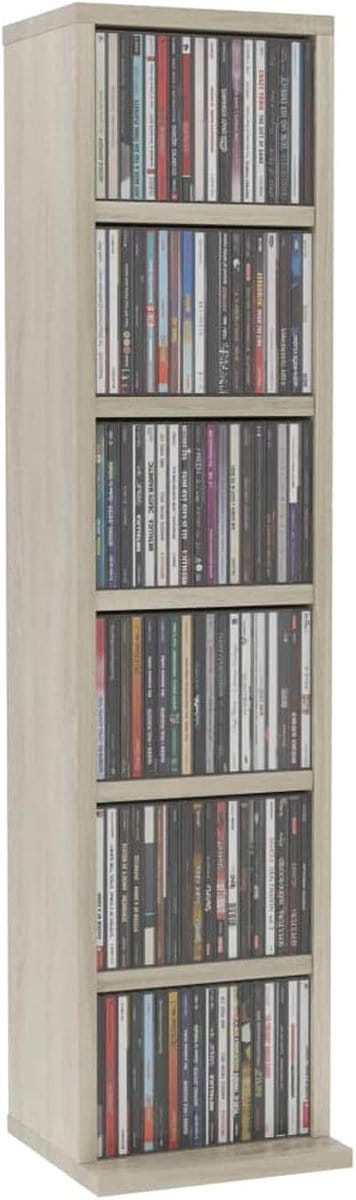 Cd-kast met vakken - Opbergkast Muziek - Cd's Dvd's Opslaan - Eenvoudig te Monteren