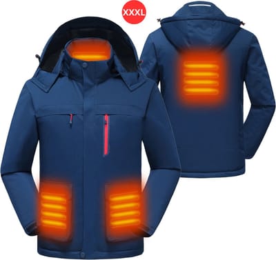 Bovista Jas Met Verwarming - Thermo Jas - Verwarmde Jas - Heating Jacket - Elektrische Kleding - Warm - Heren - Maat XXXL - Marineblauw