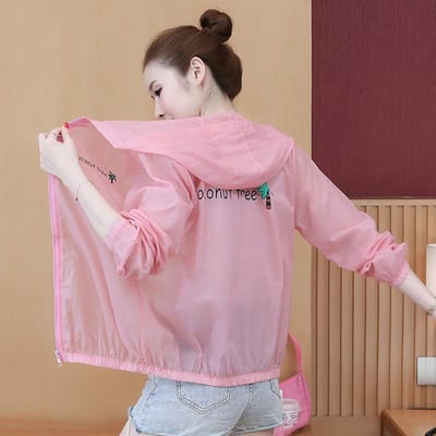 Zomer Dames Madeliefje Zonbescherming Kleding UV-bestendig Lange Mouwen Dunne Jas XL pink