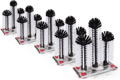 Novaliv Value Set 5X Glazenwasser met ALU-plaat, 3 afwasborstels en zuignap, Glazenwasser voor thuis, bar, catering, feest, afwasborstel, gootsteen, glazenborstel, glazenborstel, bierglazen