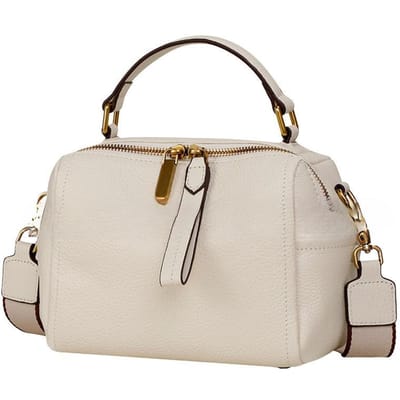 Sac Tendance en Cuir Véritable Nouveau Sac Oreiller en Cuir de Vache Sac à Main Sac Bandoulière Sac pour Femmes white