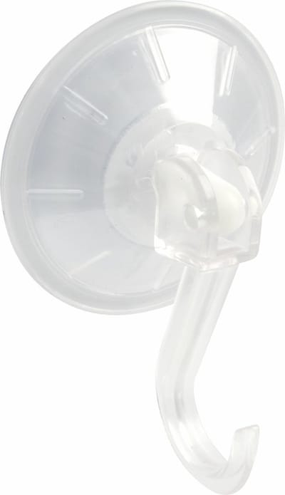 AMIG Ophanghaken met zuignap - 2x - kunststof - transparant - diameter 4,5 cm
