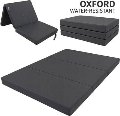 Opvouwbaar reismatras 200x120x10 cm - waterdicht slaapmatras voor camping, logees en tuin, grafiet
