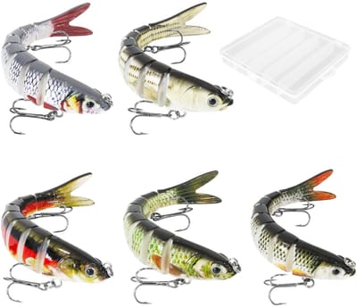 BRENZOOS - 5 Stuks Snoek Kunstaas - Levensechte Wobbler voor Zoet en Zout Water