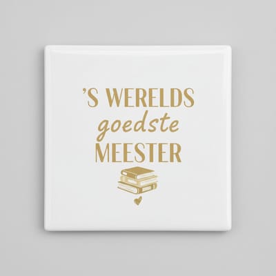 ’s Werelds Beste Meester Keramische Tegel – Inspirerende Quote Woondecoratie Cadeau voor Leraren – 15 × 15 cm