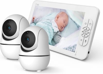 Babyfoon met Camera - Baby Monitor met Geluidsdetectie - Babyfoon met Camera en App - Wit/2 Stuks