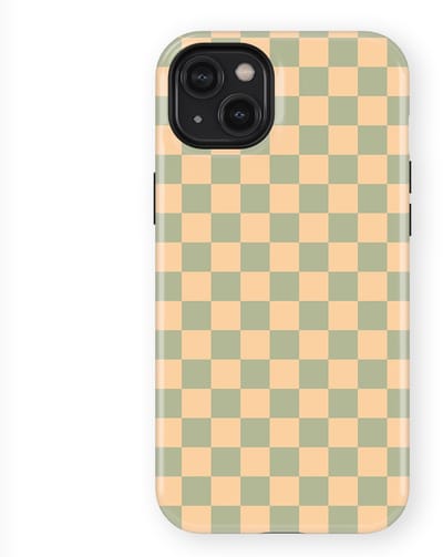 Design Hoesje geschikt voor iPhone 14 Plus | Geschikt Voor Mag | Tiny Squares Checkered Print | Backcover geschikt voor iPhone 14 Plus Calm Tiles