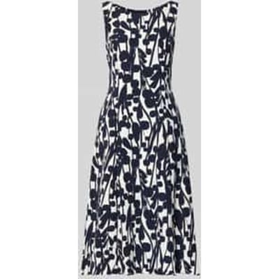 Knielange cocktailjurk met all-over motief