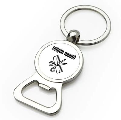 Akyol - kapperschaar en kam met eigen naam flesopener - Kapper - barbers - collega's - verjaardag - afscheidscadeau - geschenk - kado - 9 bij 3 cm