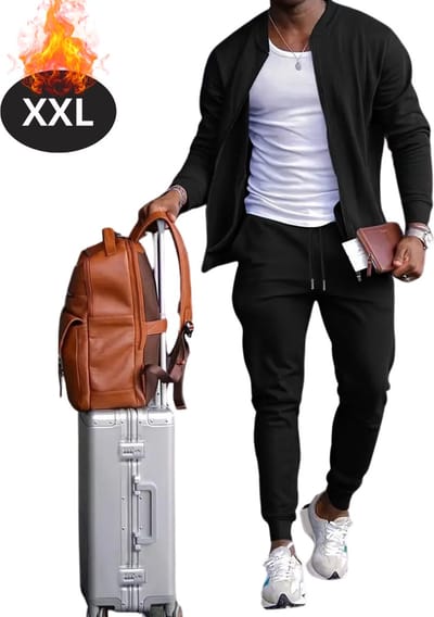 Nivard Joggingpak - Huispak - Volwassenen - Trainingspak - Comfortabel - Joggingsbroek - Tracksuit - Heren - Casual - Zwart - XXL