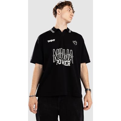 Redefined Rebel CCTurtles Knit Boxy Fit Polo zwart