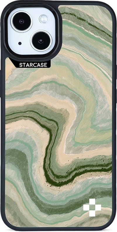 iPhone 13 hoesje - magsafe hoesje / Starcase Groen Marmer / Marble Green / iPhone hoesje met Magsafe