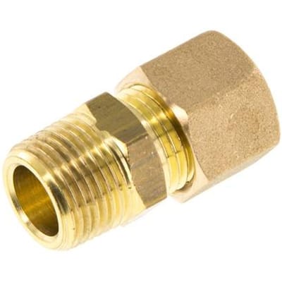 R 3/8'' Buitendraad x 10mm Messing Rechte Knelfitting 95 Bar DIN EN 1254-2