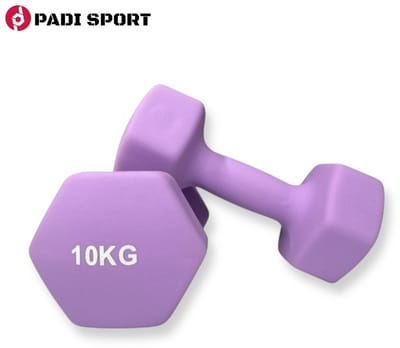 Padisport - Dumbells 10 Kg - Halter - Gewichten Set Halters - Gewichten 10 Kg - Paars - Gewichten - Dumbells - Halters - Gewichtjes 10 Kg