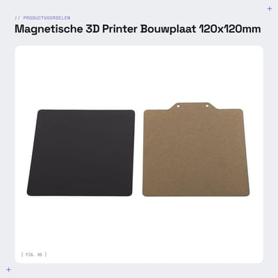 Dailygoods- Bouwplaat 120x120mm - Verenstaal - Dubbelzijdig - PEI - Snelle Printverwijdering - Hoge Temperatuurweerstand - Mat Effect - 3D Printer Bed