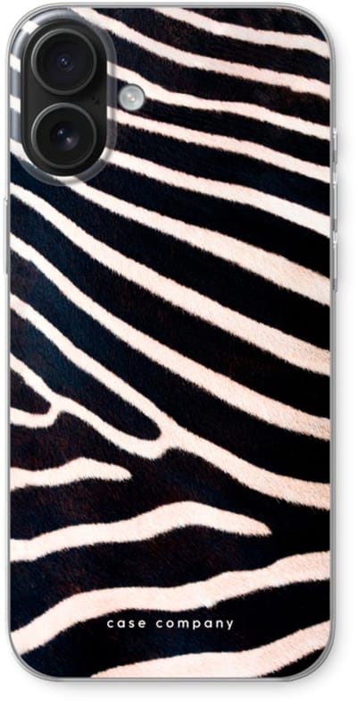 Case Company® - Hoesje geschikt voor iPhone 16 Plus hoesje - Zebra - Soft Cover Telefoonhoesje - Bescherming aan alle Kanten en Schermrand