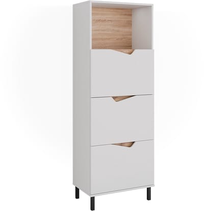 Vicco Marelle Sideboard – 60 x 169.5 cm met 4 compartimenten Wit/Kunstnijverheid