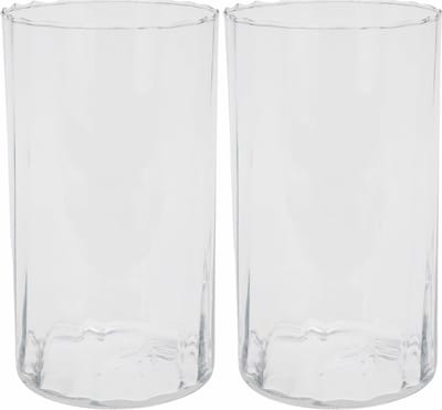 HS Collection - Bloemen vaas - 2x stuks - glas - transparant - H22 cm