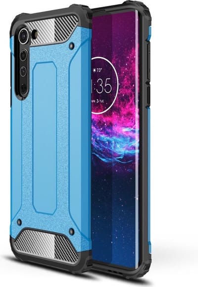 Coverup Hoesje - Geschikt voor Motorola Edge Hoesje - Coverup Armor Hybrid Back Cover - Lichtblauw