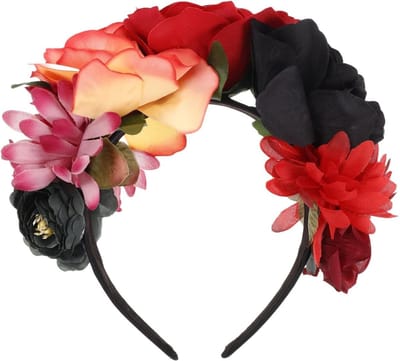 Vrolijke Haaraccessoires voor Vrouwen - Feestelijke Hoofdband voor Halloween, Bruiloften en Fotoshoots met Rozen en Bloemen