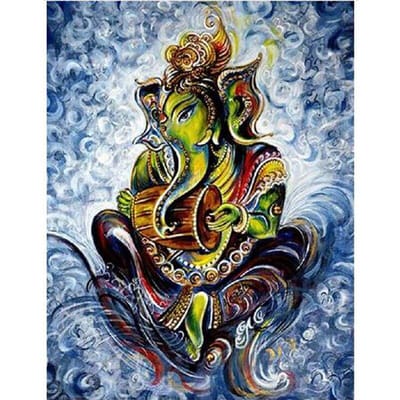 Diy diamant borduurwerk Ganesha Indiase Boeddha Diamond schilderij kruissteek 20X30CM black