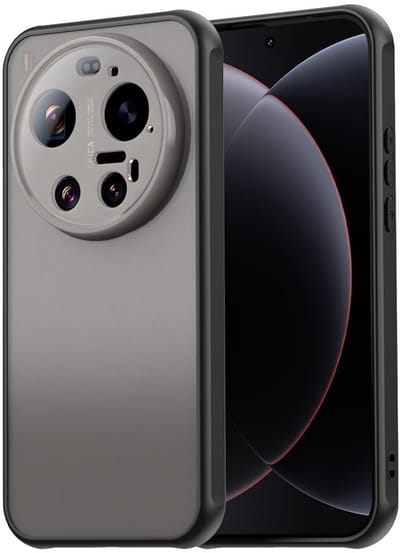 Coverup Hoesje - Geschikt voor Xiaomi 17 Ultra Hoesje - Coverup Mat Transparante Back Cover met Camera Cover - Zwart