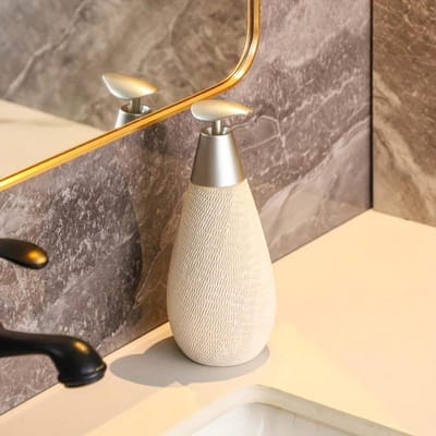 Creatieve Retro Stijl Keramische Druk-Type Zeepdispenser Met Pomp, Handzeepfles, Geschikt Voor Badkamers Keukens En Toiletten beige
