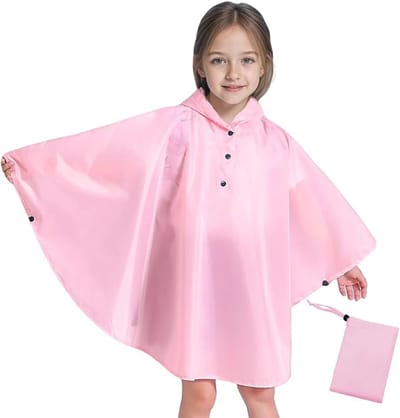 Famanu – Regenponcho voor kinderen, herbruikbare waterdichte regencape met capuchon en draagtas, lichtgewicht, school en outdoor gebruik, ademend