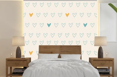Behang - Fotobehang Minimalisme - Patroon - Baby - Hart - Breedte 240 cm x hoogte 240 cm