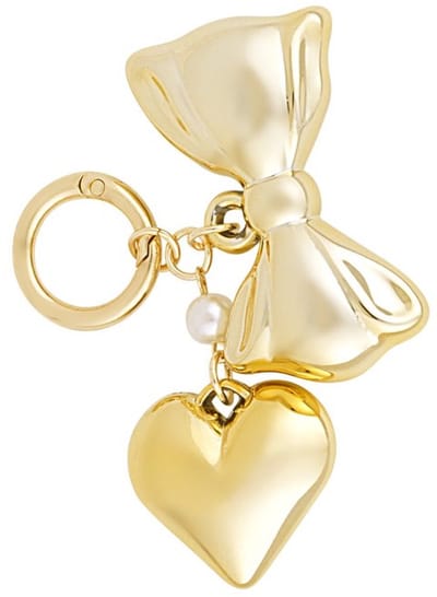 Accessoire hanger strik parel hart - Goudkleur- tashanger- telefoonhanger