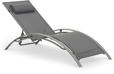Tuinligstoel RELAX met verstelbare rugleuning en kussen – Grijs