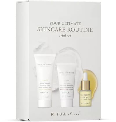 Rituals - Skincare Set voor Vrouwen - Gezichtscrème 15 ml + Natural Booster Serum 6.5 ml + Reinigingsschuim 30 ml - Giftset Vrouw - Geschenkset - Cadeaudoos - Geschenkdoos - Cadeauset - Cadeaus - Dagcrème - Creme - Gezichtsreiniger