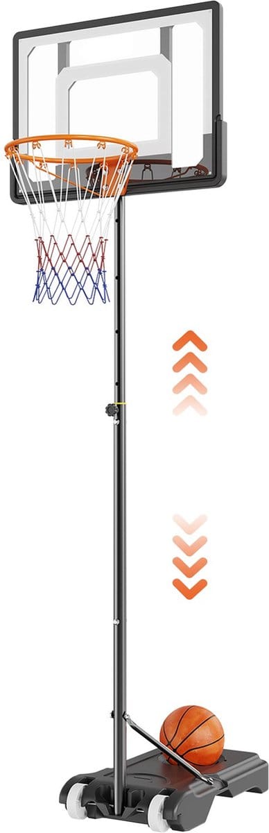 Basketbalpaal Deluxe - Verstelbare basketbalring - 1.2 tot 3 meter hoog - Voor buiten