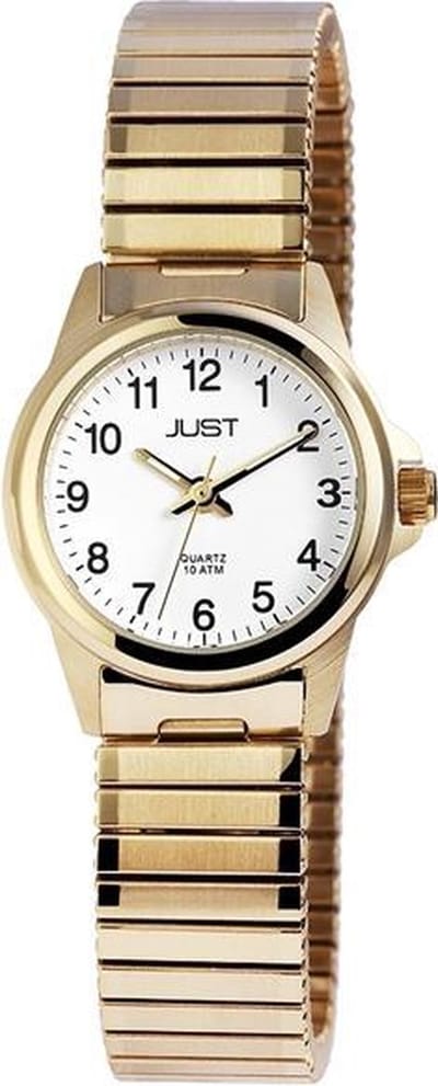 Just heren horloge met goudkleurig rekband