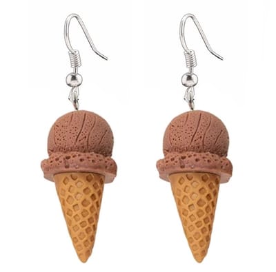 Fako Bijoux® - Oorbellen - IJsjes - Hoorntjes - Bruin