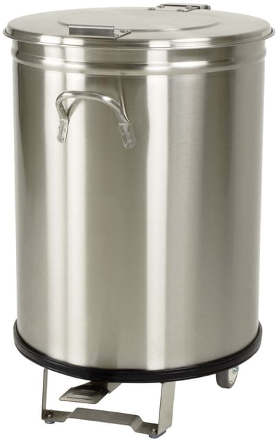 HCB® - Prullenbak met voetbediening - 50 liter - RVS / INOX - vuilnisbak - prullebak - prullenmand - 39.5x39.5x60 cm (DxBxH) - 15 kg - 1004