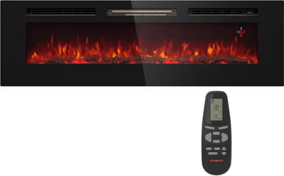 Klarstein decohaard met led-vlammen, elektrische haard met verwarming en haardvuur, 1800 W elektrische haard elektrisch met afstandsbediening, timer & regelbare thermostaat, zuinige elektrische haarden