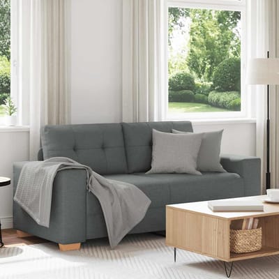 vidaXL - Loveseat - bank - 180x77x82 - cm - stof - donkergrijs