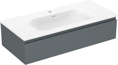 Mexen Orio badkamerkast 100 cm met wastafel Vela, 1 lade, mat grafiet/wit mat - 91A10-10023-1-BF66-W23M01