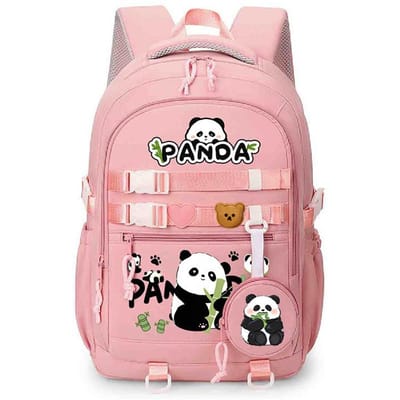Panda Huahua Schattige Kinder Schooltas Grote Capaciteit Basisschool en Middelbare School Studenten Lichtgewicht Rugzak met Rugbescherming
