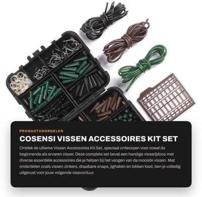 Dailygoods- Vissen Accessoires Kit - Visserij Tackle Box - Zinkgewicht - Draaibare Snaps - Jighaak - Hoogwaardige Materialen - Visaccessoires